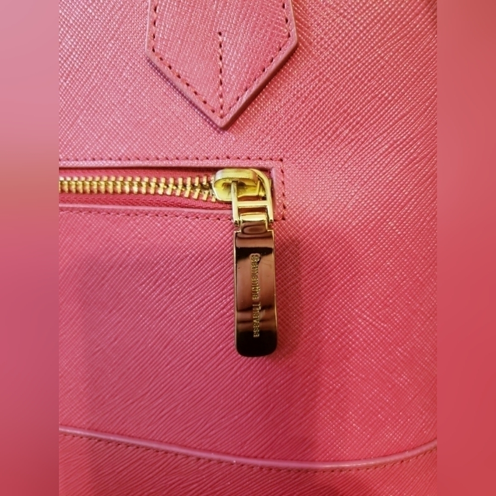 Samantha Thavasa Pink Handbag purse with handles & strap gold lock & keys EUC - Picture 4 of 16